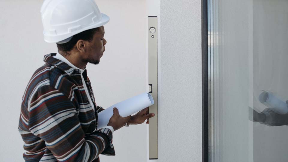 Ingénieur prenant des mesures sur un site de construction